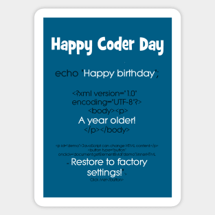 Happy coder day! Sticker